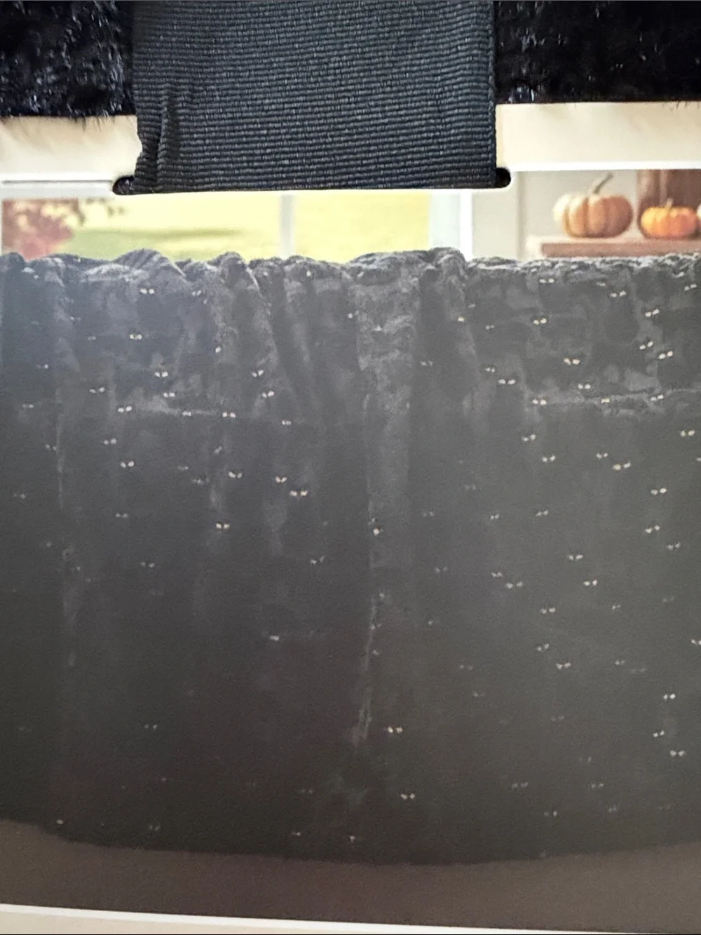 Embroidery Faux Fur Throw Black Cat with yellow Eyes Size 60”x70” New